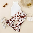 thumbnail image 2 of Boys Girls Two Piece Outfits Toddler Kids Baby Girls Fashion Cute Sweet Print Halter Vest Flared Pants Suit Summer Outfits for Girls Boys, 2 of 9