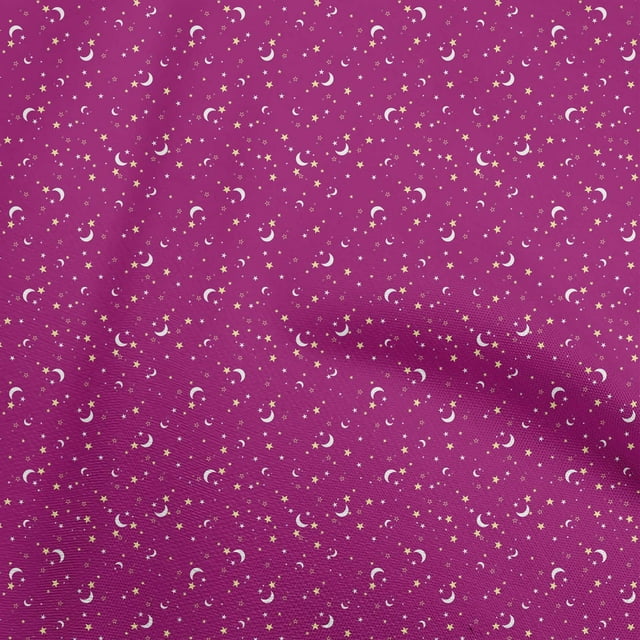 oneOone Rayon Purple Fabric Stars Craft Projects Decor Fabric Printed By The Yard 56 Inch Wide