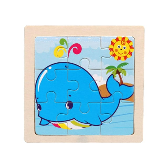 Wooden Jigsaw Puzzle Games Children Early Education Learning Age 4