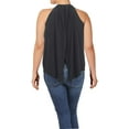 thumbnail image 3 of Rachel Roy Womens Split-Back Knit Blouse, Black, Large, 3 of 3