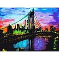 thumbnail image 2 of Ghanooni, Sarah 32x25 Black Ornate Wood Framed with Double Matting Museum Art Print Titled - Brooklyn Bridge Sky, 2 of 4