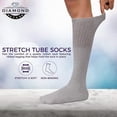 thumbnail image 2 of Diamond Star Men’s Tube Socks – Premium Cushioned Cotton Over the Calf Athletic Knee High Socks (Assorted - 6 Pairs 31 inches Big & Tall Over The Calf Socks fit size 13-16), 2 of 6