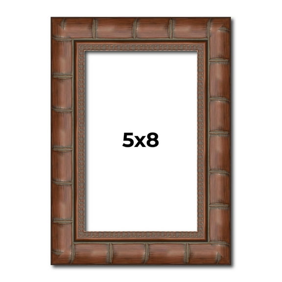5x8 In Dark Brown Bamboo Real Wood Picture Frame Width 1.5 inches | Interior Frame Depth 0.5 inches