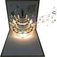 thumbnail image 1 of 3d Birthday Cards, 1 Pack Color Changing Light & Auto Play Music Happy Birthday Cake Card, 1 of 4