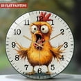 thumbnail image 2 of Round Glass Wall Clock, Fun Rooster Wreath Glass Wall Clock, Cute Rooster Wreath Glass Wall Clock for Homes, Bars, Offices, Man Caves, Garages, And Living Rooms. Also Makes, 2 of 8