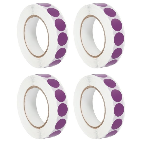 Uxcell 4 Roll 0.5" Colored Dot Stickers Adhesive Coding Label Violet