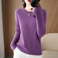 thumbnail image 2 of 2024 Women Sweaters Autumn Winter Long Sleeve Pullovers O-neck Stripe Warm Pullover Korean Fashion Bottoming Shirts Loose Jumper, 2 of 5