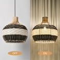 thumbnail image 5 of Arturesthome 1-Lights Rattan Pendant Lighting Handmade Lampshade Chandelier Adjustable Hardwired 23.62", 5 of 6