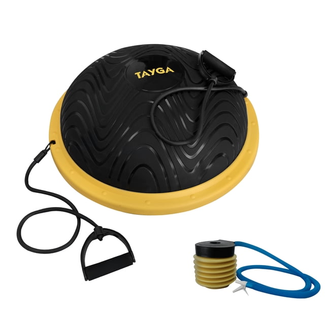 Entrenador de equilibrio Tayga 60cm Color Amarillo con Negro, Dos agarraderas y Bomba.