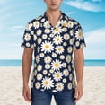 thumbnail image 2 of Sikiie Daisy Floral Print Men's Hawaiian Shirt, Summer Beach Button Pocket Short Sleeve T-Shirt,X-Large, 2 of 7