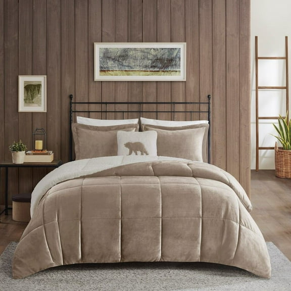 Cotton Bedding Set King Plush to Sherpa Down Alternative Comforter Set,Comforter Set