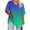 Pink, variant on Plus Size Gradient Color Tops for Women Summer Top Loose Fit Tee Shirts V Neck Short Sleeve Casual Blouse