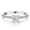 Silver, variant on Womens Square Four-Claw Simulated Diamond Ring, Simple Fashion Copper Geometric Ring for Women
