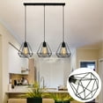 thumbnail image 2 of Fyeme Nordic Style Vintage Industrial Chandelier  Geometric Wire Cage Ceiling Metal Lamp Shade, 2 of 7