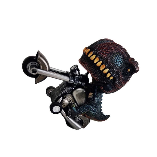 Bewildely Mini dinosaurios coches juguete fricción alimentado simulación motocicleta modelo juguetes portátil Dino motocicleta juguete niños Juguetes Tirano