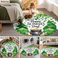 thumbnail image 5 of Round Rug 4Ft Washable Non-Slip, St. Patrick's Day Circle Area Rugs for Living Room Bedroom, Green Gnomes Spring Lucky Shamrocks Indoor Floor Mats Carpet Runner for Home Decor Aesthetic, 5 of 8