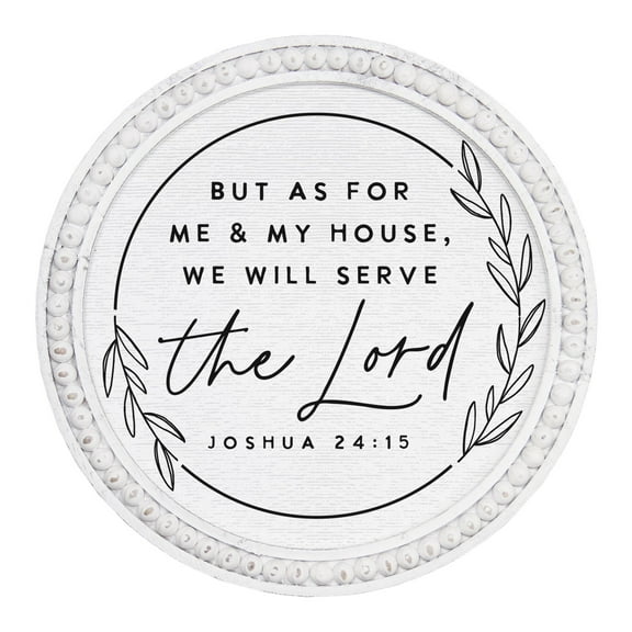 Beaded Art Round-As For Me & My House (14" x 14")