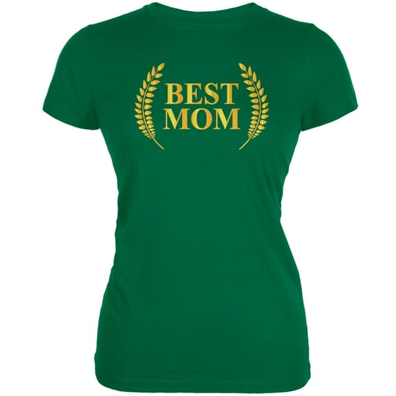 Mothers Day - Best Mom Laurel Kelly Green Juniors Soft T-Shirt - X-Large