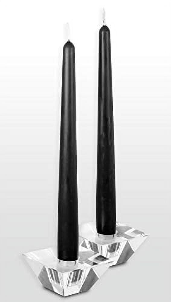 Hyoola 14" Black Dripless European Made Taper Candles, Unscented Paraffin Wax with Cotton Wicks, 12-Pack