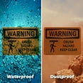 thumbnail image 6 of (2 Pack) Crush Hazard Keep Clear With Symbol OSHA Warning Sign 24 Inch X 18 Inch Indoor / Outdoor Rust-Free Aluminum Metal Signs for Workplace, Workshop, and Construction Site, Made in, 6 of 8