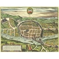thumbnail image 2 of Hogenberg, Braun 14x12 Gold Ornate Wood Framed with Double Matting Museum Art Print Titled - Saintes France, 2 of 4