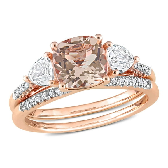 Everly Women's Morganite and Topaz 10k Rose Gold Ring