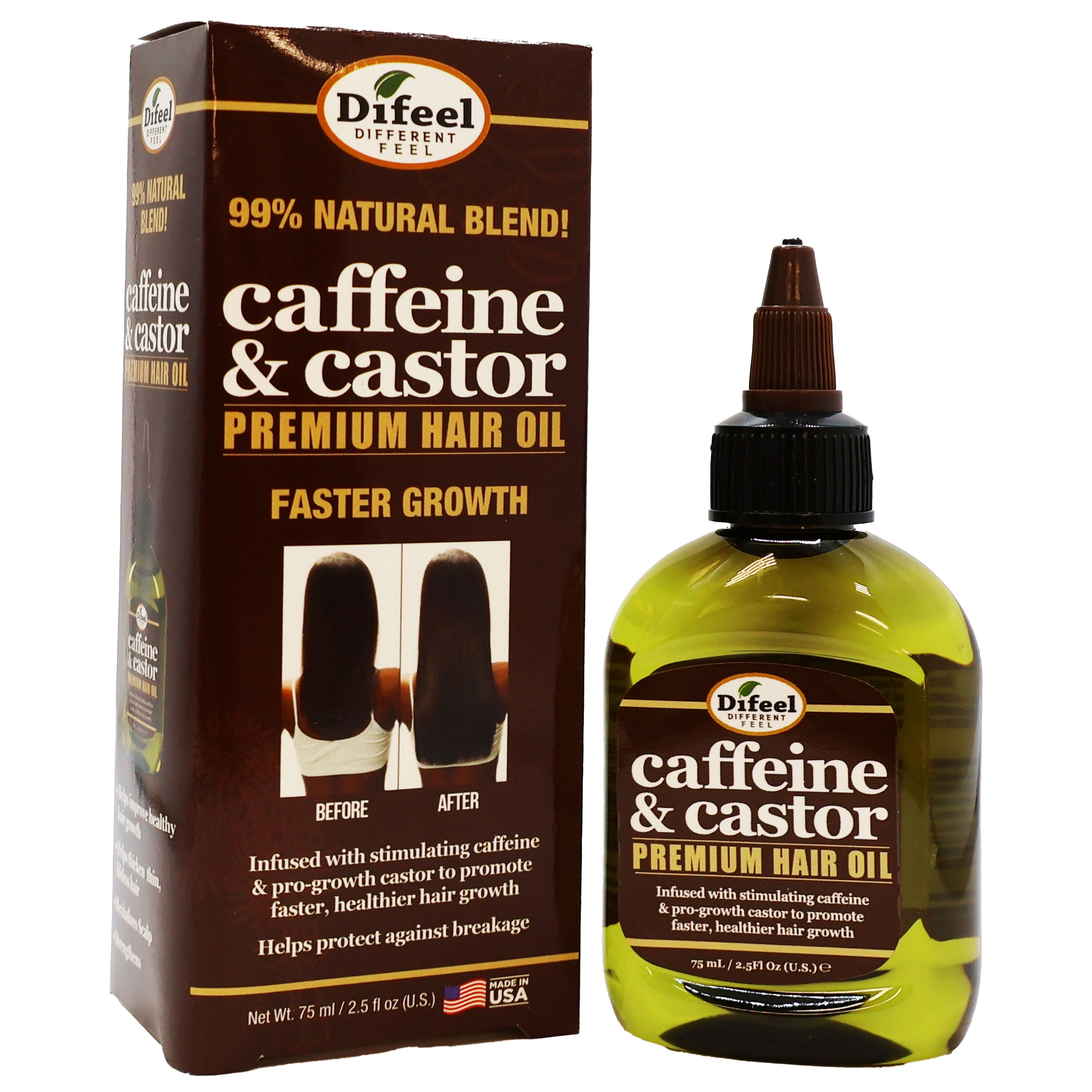 Difeel (Sunflower) Caffeine & Castor Faster Growth Premium Hair Oil (2.5oz) Difeel (Sunflower) Caffeine & Castor Faster Growth Premium Hair Oil (2.5oz)