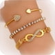 thumbnail image 3 of Pulseras de oro para mujer Pulsera de eslabones de cadena cubana de moda Pulseras de tenis en capas Pulsera de espiga boho Pulsera de serpiente Pulseras apilables de diamantes de imitación para regalo, 3 of 4