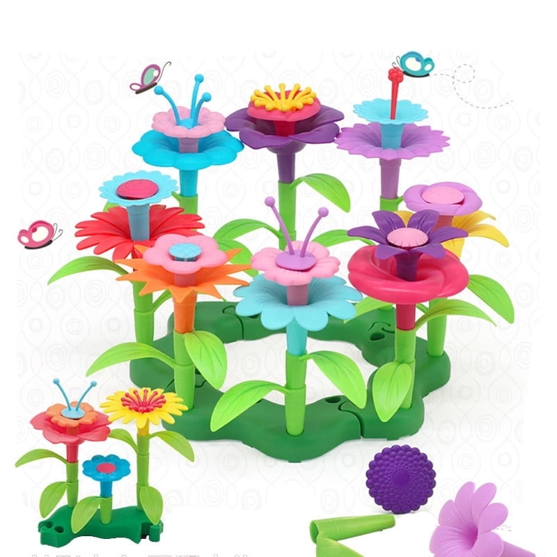 Flower Garden Building Toy Set For 3, 4, 5, Year Old Girls, STEM