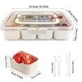 thumbnail image 2 of Loobuu Divided Serving Tray with Lid and Handle, Portable Snackle Box Charcuterie Container for Party, Veggies, Snack, Fruit, Nuts, Candy, Cracker, Chip, Entertaining, Picnic, 2 of 8