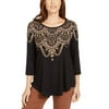 Jm Collection Petite Printed 3/4-Sleeve Top