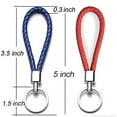 thumbnail image 2 of Braided Leather Chain Ring Strap Rope Car Fob Cord Holder for Silicone Case Keyring Keychain fit for Mercedes BMW Cadillac Lexus Ford Toyota Honda Chevrolet Dodge Jaguar Land Smart Key (red and blue), 2 of 2