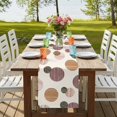 thumbnail image 4 of Table Runners 90 Inches Long Dress Scarves, Abstract Geometric Farmhouse Coffee/Dining/Kitchen Table Runner for Living Room, Farmhouse Vintage Polka Dot Red Brown 13x90 Inch, 4 of 9