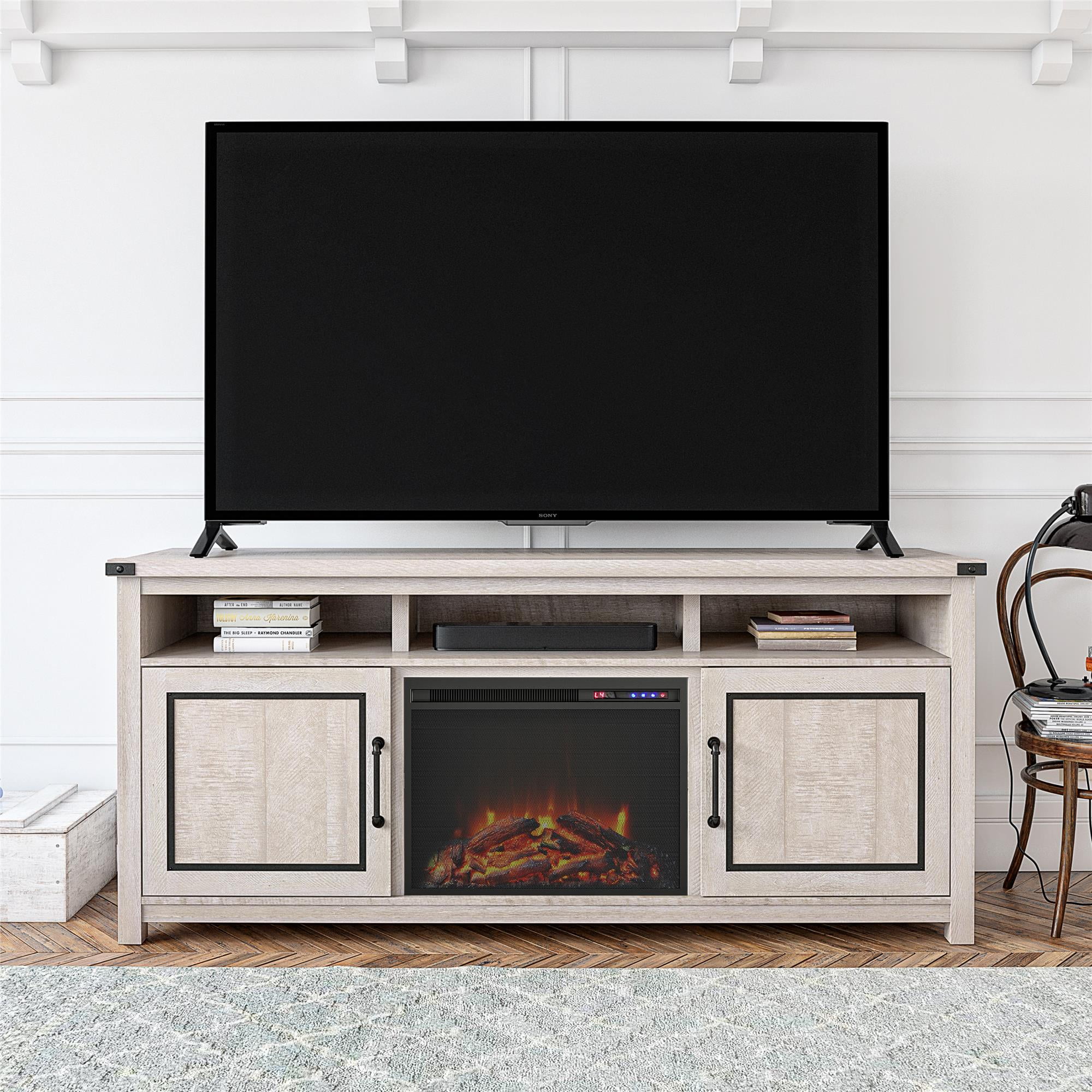 Ameriwood Home Avanta Fireplace TV Stand for TVs up to 70", Rustic