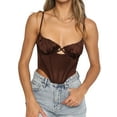 thumbnail image 1 of Liacowi Women Sexy Corset Crop Tops Push Up Bustier Boned Top Spaghetti Strap Slim Bodycon Cami Top Party Streetwear, 1 of 5