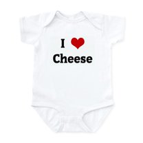 CafePress - I Love Cheese Infant Bodysuit - Baby Light Bodysuit, Size Newborn - 24 Months