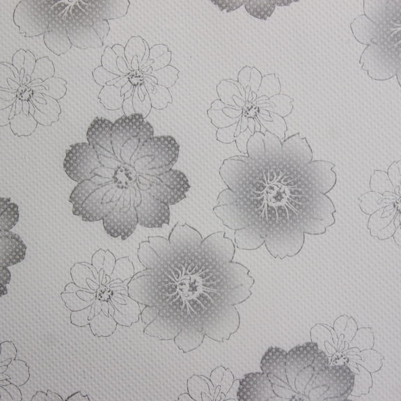 Dundee Deco Peel and Stick Self Adhesive Wallpaper - Abstract Black, White Flowers, 18 ft x 24 in