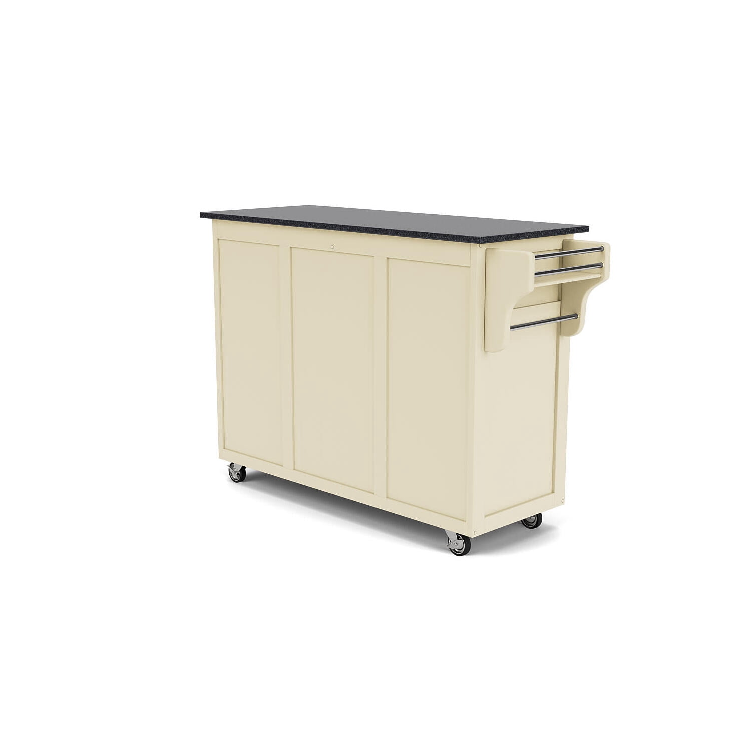 Create-a-Cart White Finish Black Granite Top