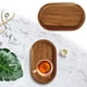 thumbnail image 5 of Bandeja de madera natural - bandeja redonda de madera de 12" para queso, charcutería y aperitivos, tabla maciza de madera de 20x12x1,5cm para aperitivos, postres y fruta, 5 of 6
