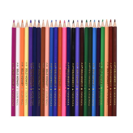 Professional Colored Pencils with Soft Core Triangular-Shaped Pre-Sharpened Cute Holder for School Student Adult Drawing 24