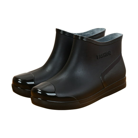 2025 Women's Rain Boots Woman Boots Short Low Cut Short Tube Women Steel Toe Boots Plastic Water Shoes with Non Slip Soles Warm Mens Overlook 6 Ice Fleece Lined Removable Cotton insole
