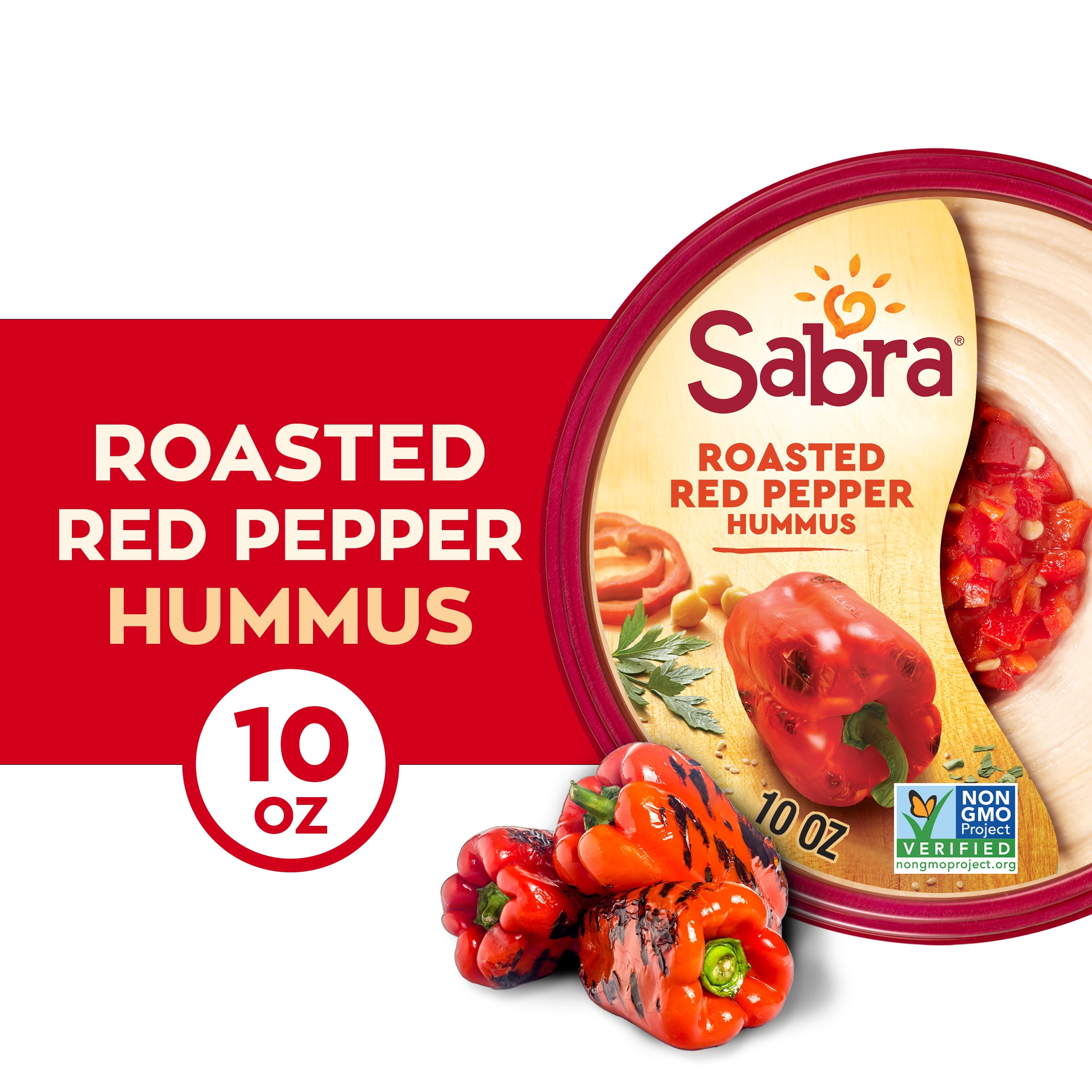 Sabra Roasted Red Pepper Hummus, 10 oz Tub