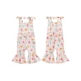 thumbnail image 2 of Gupgi Bébé Filles Papillon Combinaisons Été Bambin Sans Manches Imprimé Floral Rompers Pantalon Flare, 2 of 9
