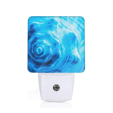 

Uemuo Blue Shell Night Light Night Lights Plug into Wall Dusk to Dawn Sensor Warm White Led Night Light 0.5W-EU