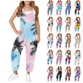 thumbnail image 1 of MKOSPLRT Summer Jumpsuits for Girls Adjustable Spaghetti Strap Harem Long Overalls Funny Beach Graphic Jumpers Sleeveless Rompers with Pocket, 1 of 3