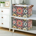 thumbnail image 2 of Yayeee Foldable Storage Basket for Shelves with Handles Waterproof Cloth Bins, Colorful Floral Pattern, 2 of 7