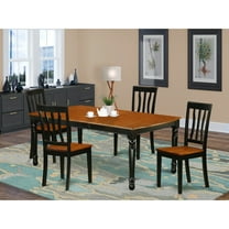 Kitchen Table Set 5 Piece Dining Set Modern Table & Chairs Black Cherry Finish