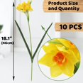 thumbnail image 2 of 10 Pcs Artificial Daffodils Flowers Narcissus Faux Spring Flowers Fake Silk Daffodil Flower Arrangement for Indoor Outdoor Home Wedding Decor (10, Yellow), 2 of 5
