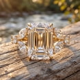 thumbnail image 6 of Rosec Jewels IGI Certified Lab Grown Diamond 4 Carat Engagement Ring with Split Shank - Emerald Cut Diamond Ring (E-VS1 Grade), 10K Yellow Gold, US 10.50, 6 of 8