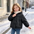 thumbnail image 3 of OGLCCG Girls Winter Coat Fleece Lined Hooded Puffer Jacket with Pockets Warm Full Zip Thick Parka Coats,Size 1-7, 3 of 8